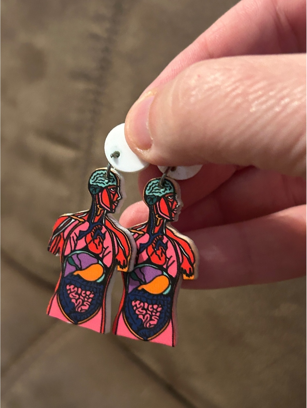 Anatomical Human Body Artistic Dangle Earrings